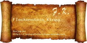 Fleckenstein Kinga névjegykártya
